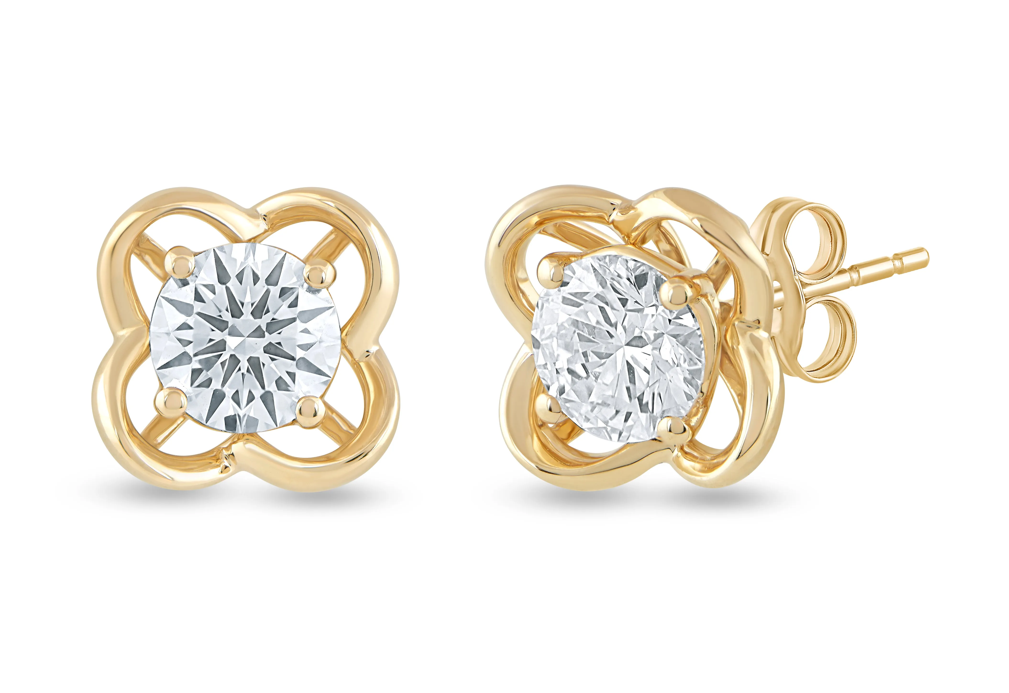 14K Gold & 2 TCW Lab-Grown Diamond Earrings with Removable Ear Jacket
