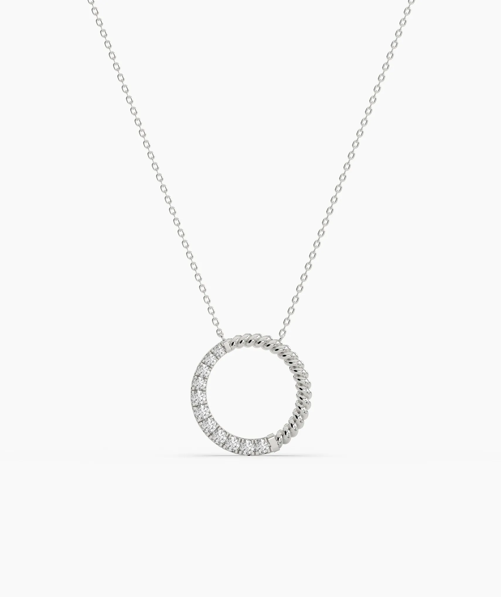 14K Gold & Diamond Circle Pendant