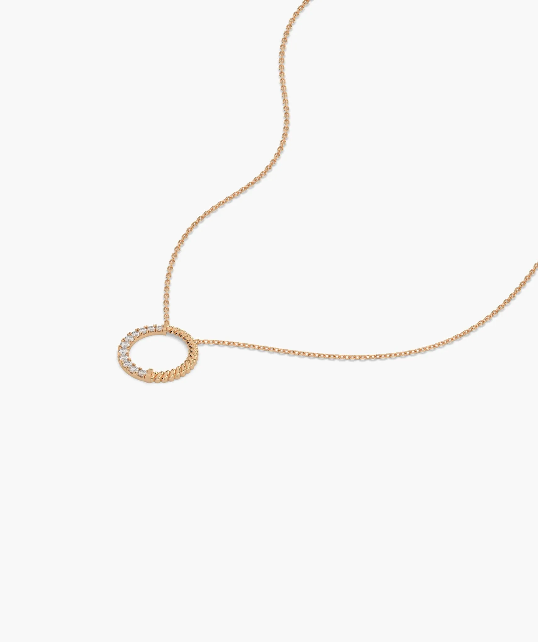 14K Gold & Diamond Circle Pendant