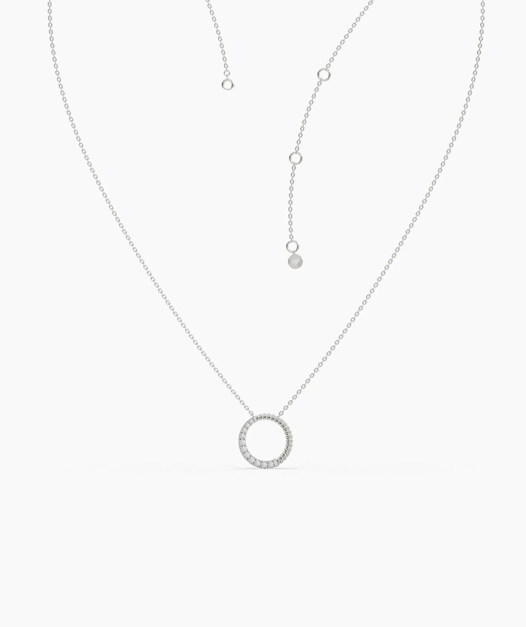 14K Gold & Diamond Circle Pendant