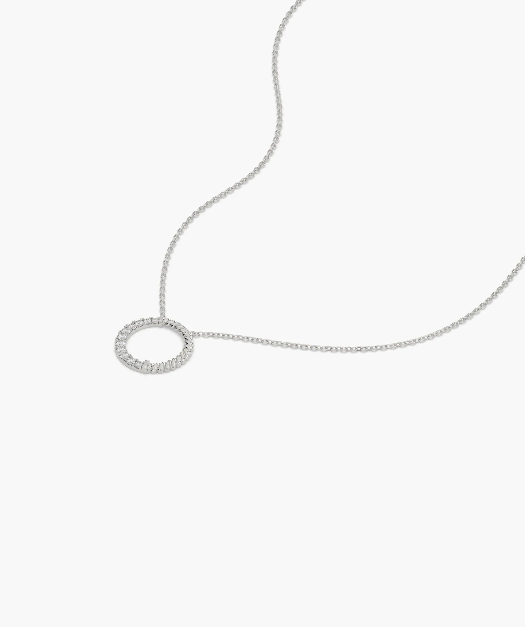14K Gold & Diamond Circle Pendant