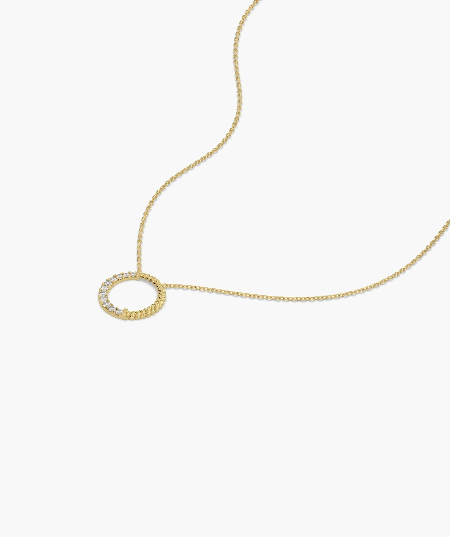 14K Gold & Diamond Circle Pendant