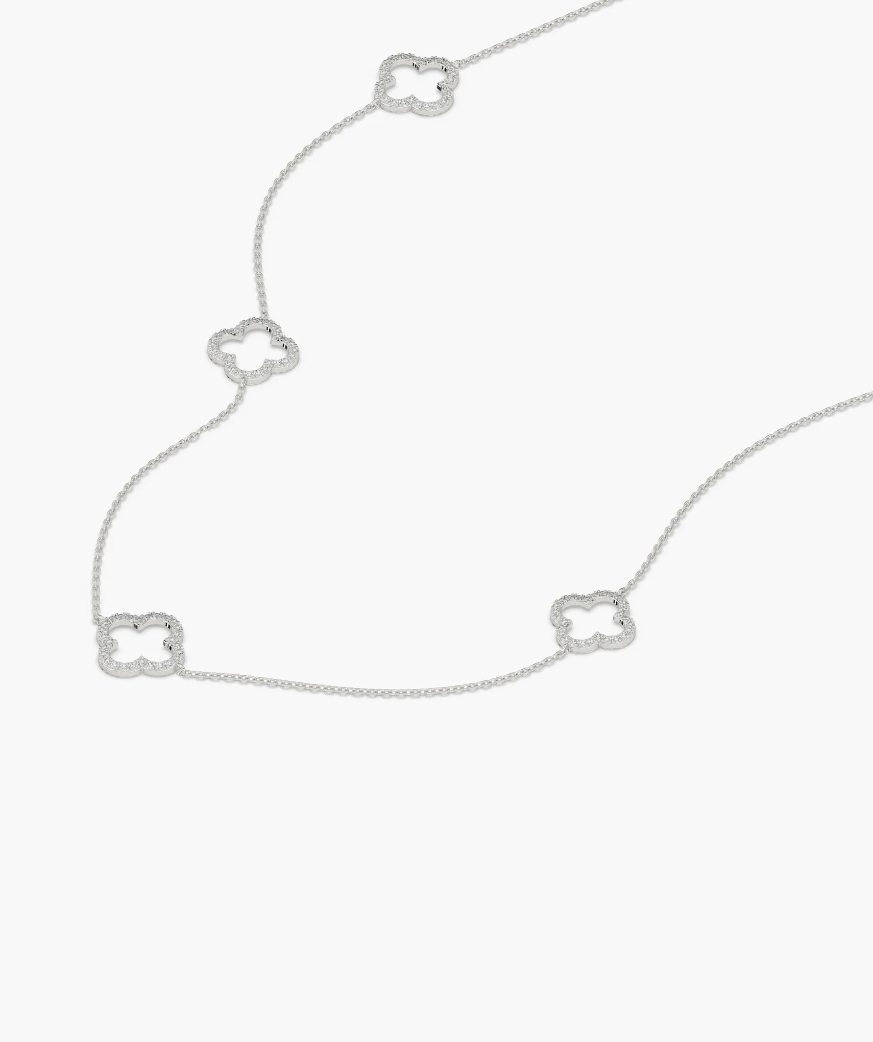 14K Gold Clover Chain Necklace