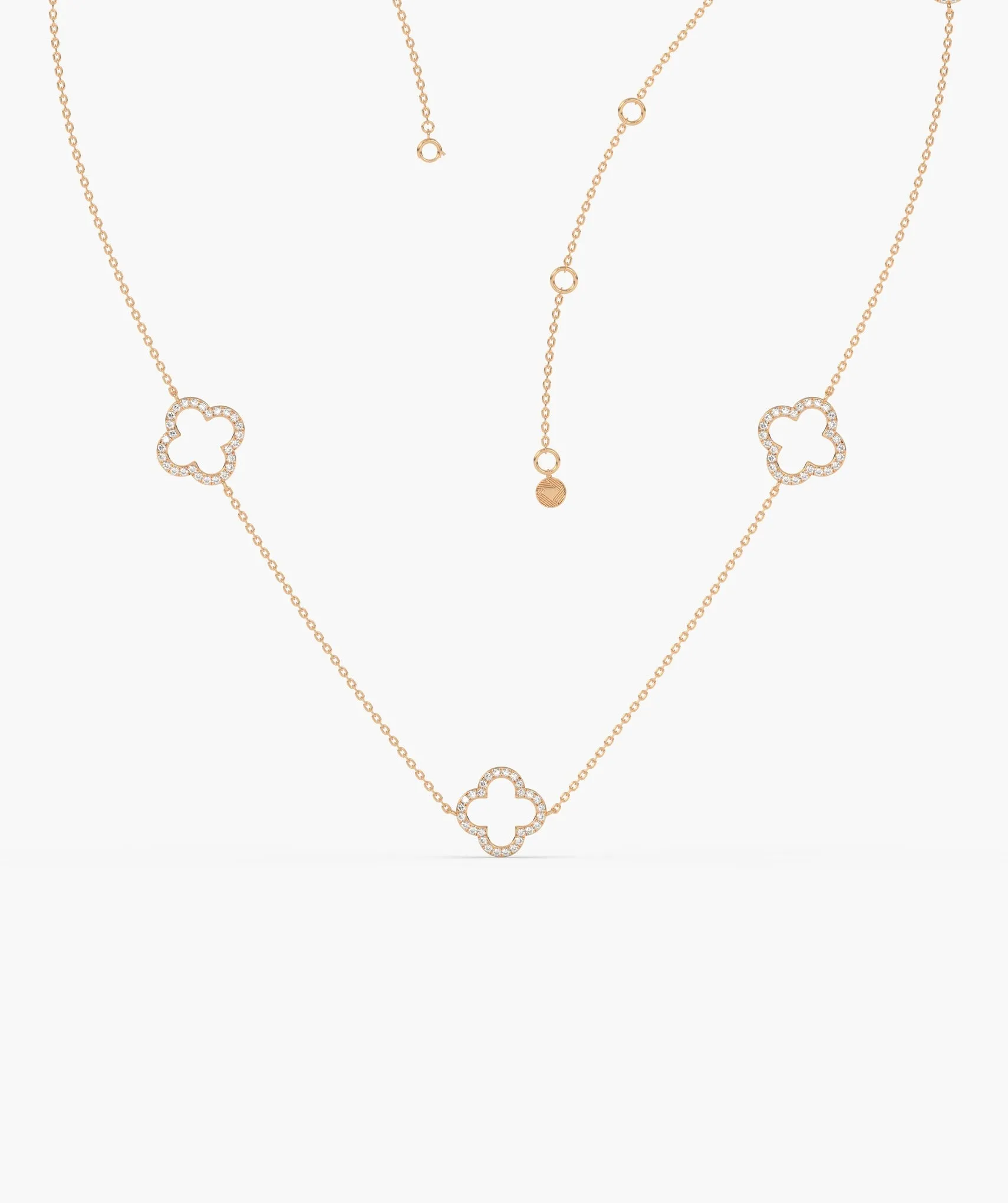 14K Gold Clover Chain Necklace