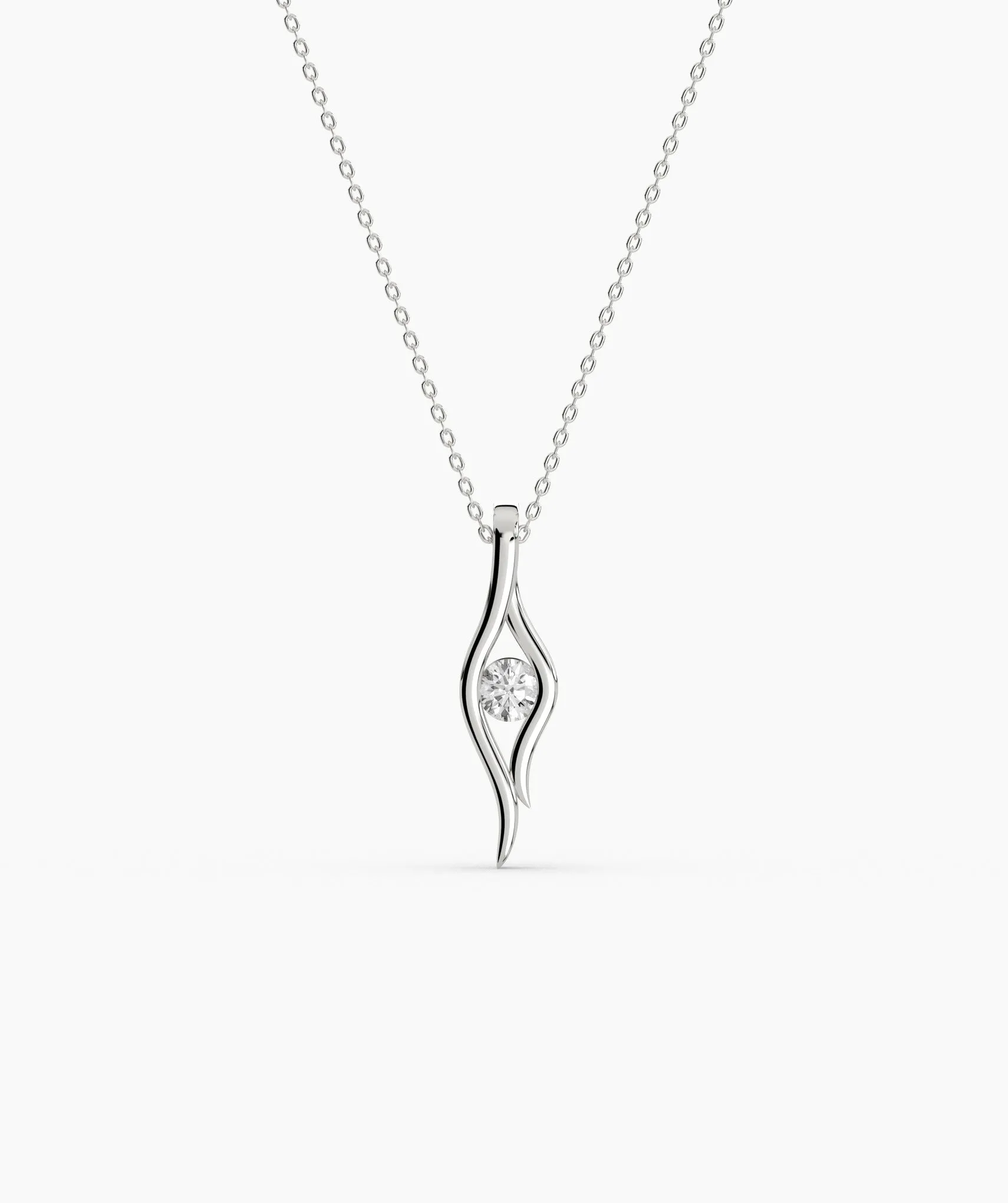 14K Gold Curved Pendant