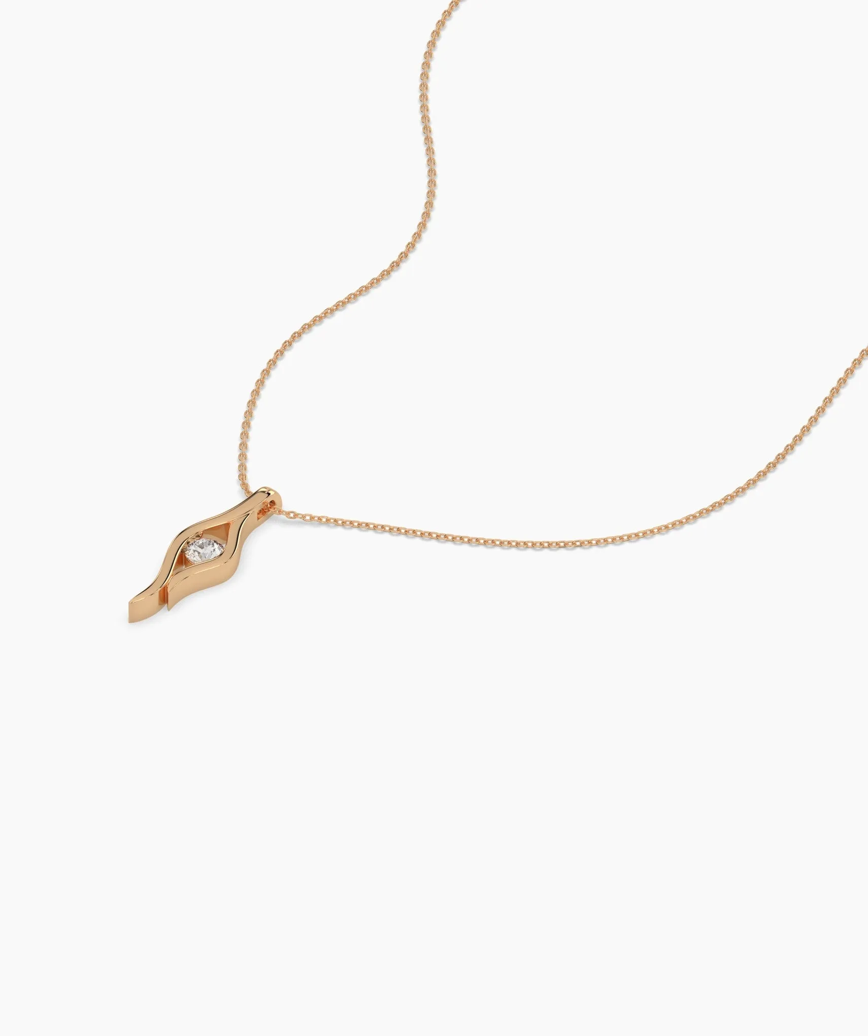 14K Gold Curved Pendant