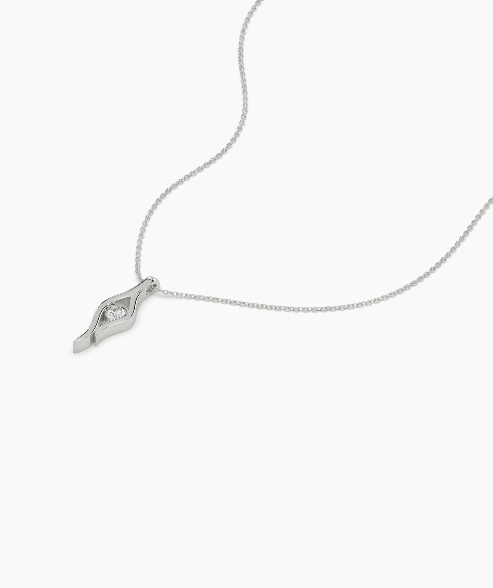 14K Gold Curved Pendant