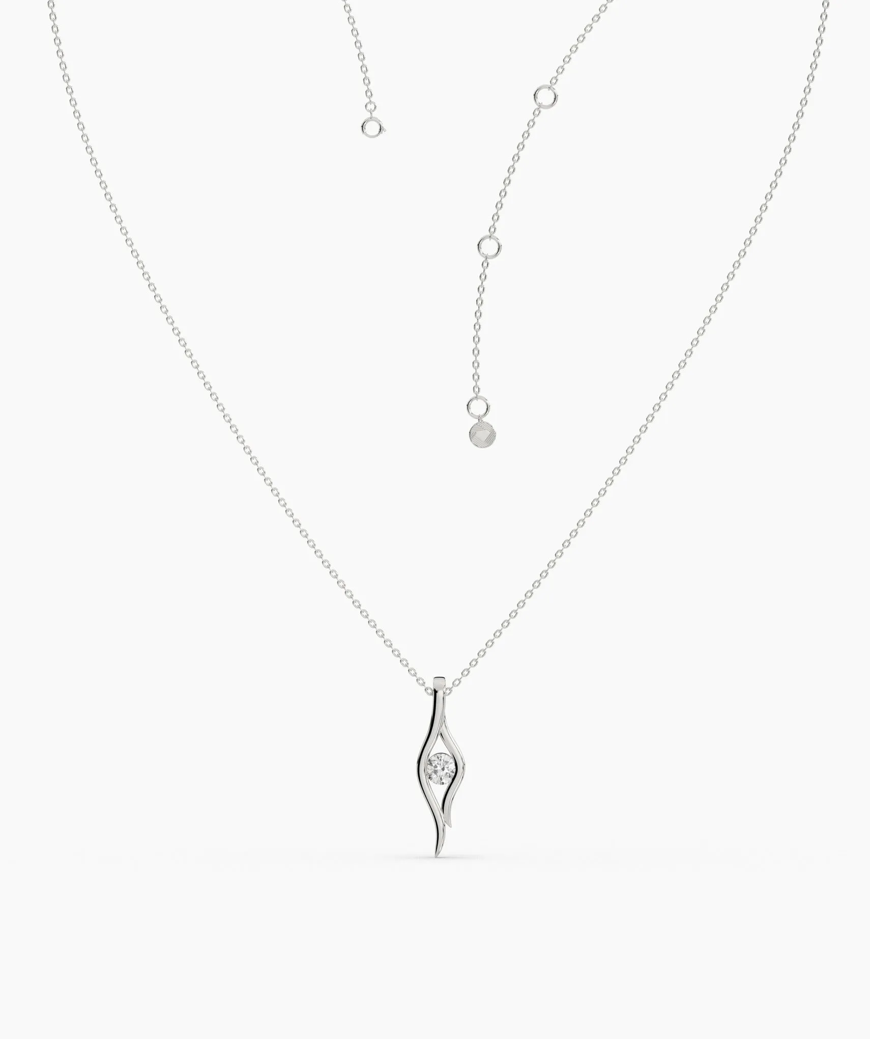 14K Gold Curved Pendant