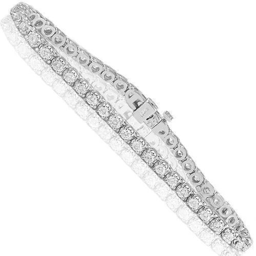 14K Gold Diamond Tennis Bracelet 4 MM 8.2 CTW