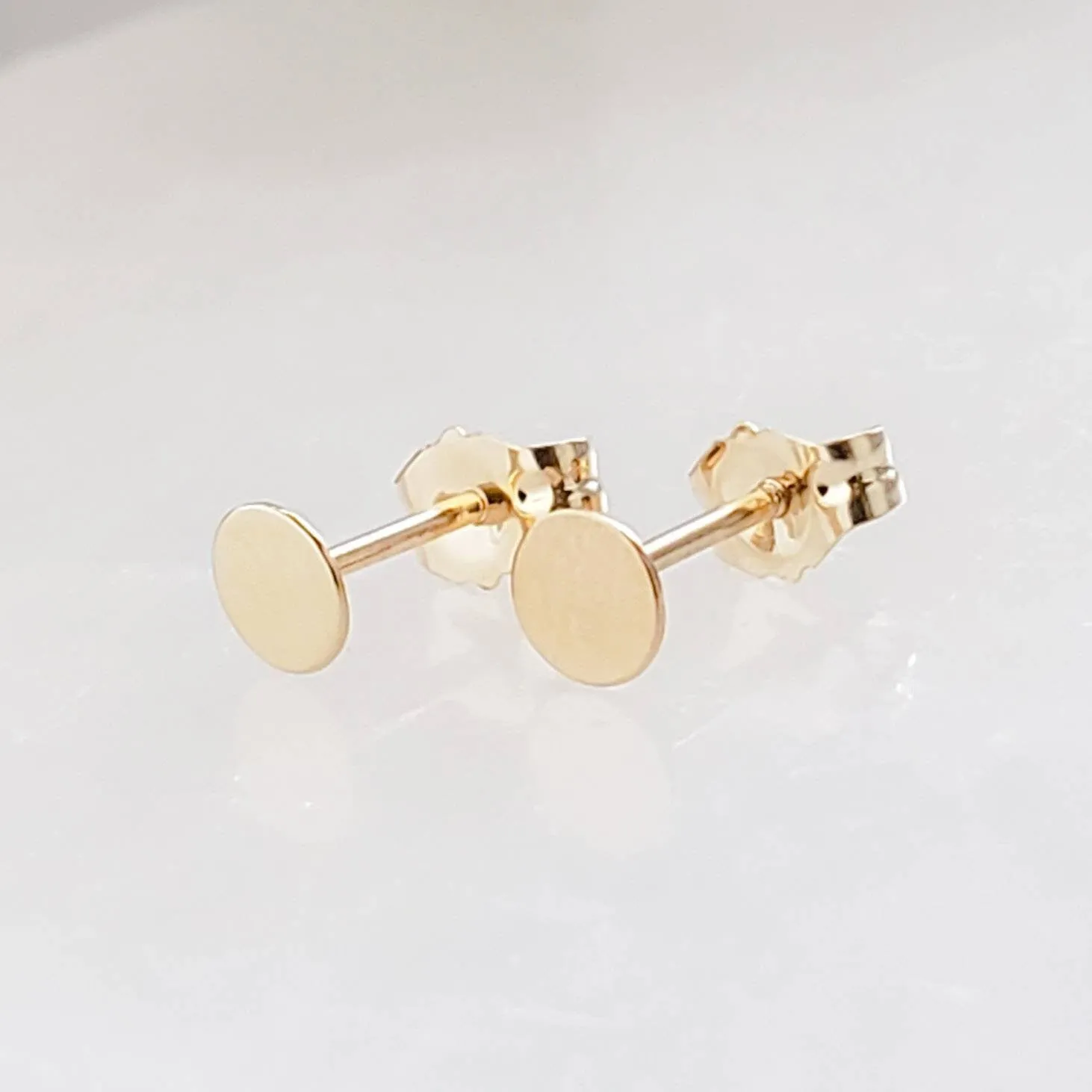 14K Gold Disc Studs