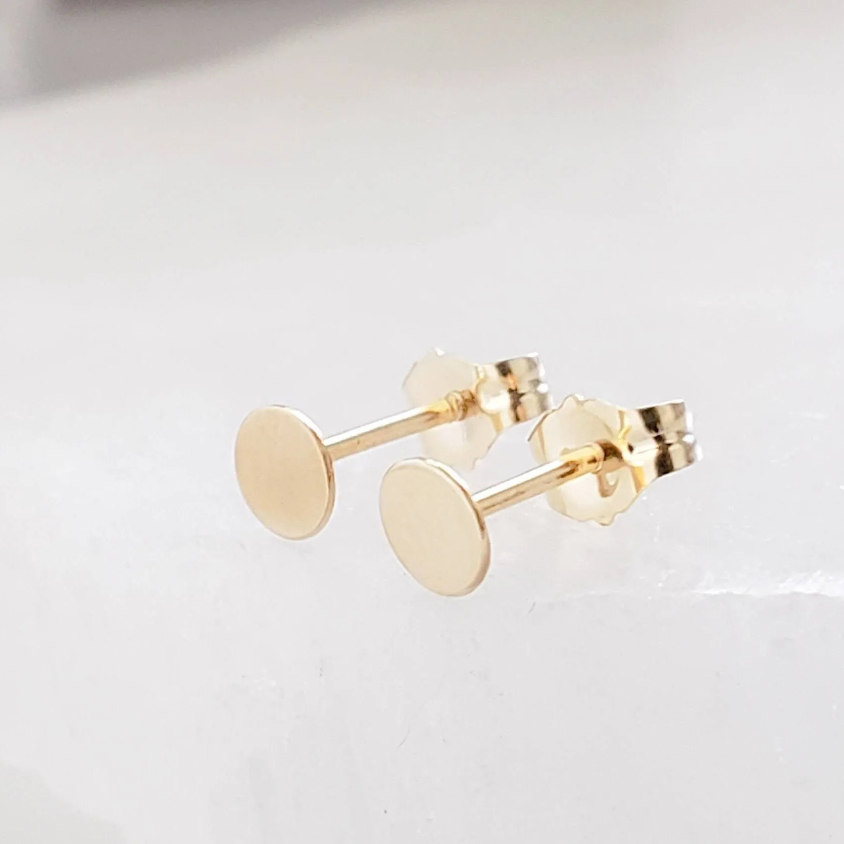 14K Gold Disc Studs