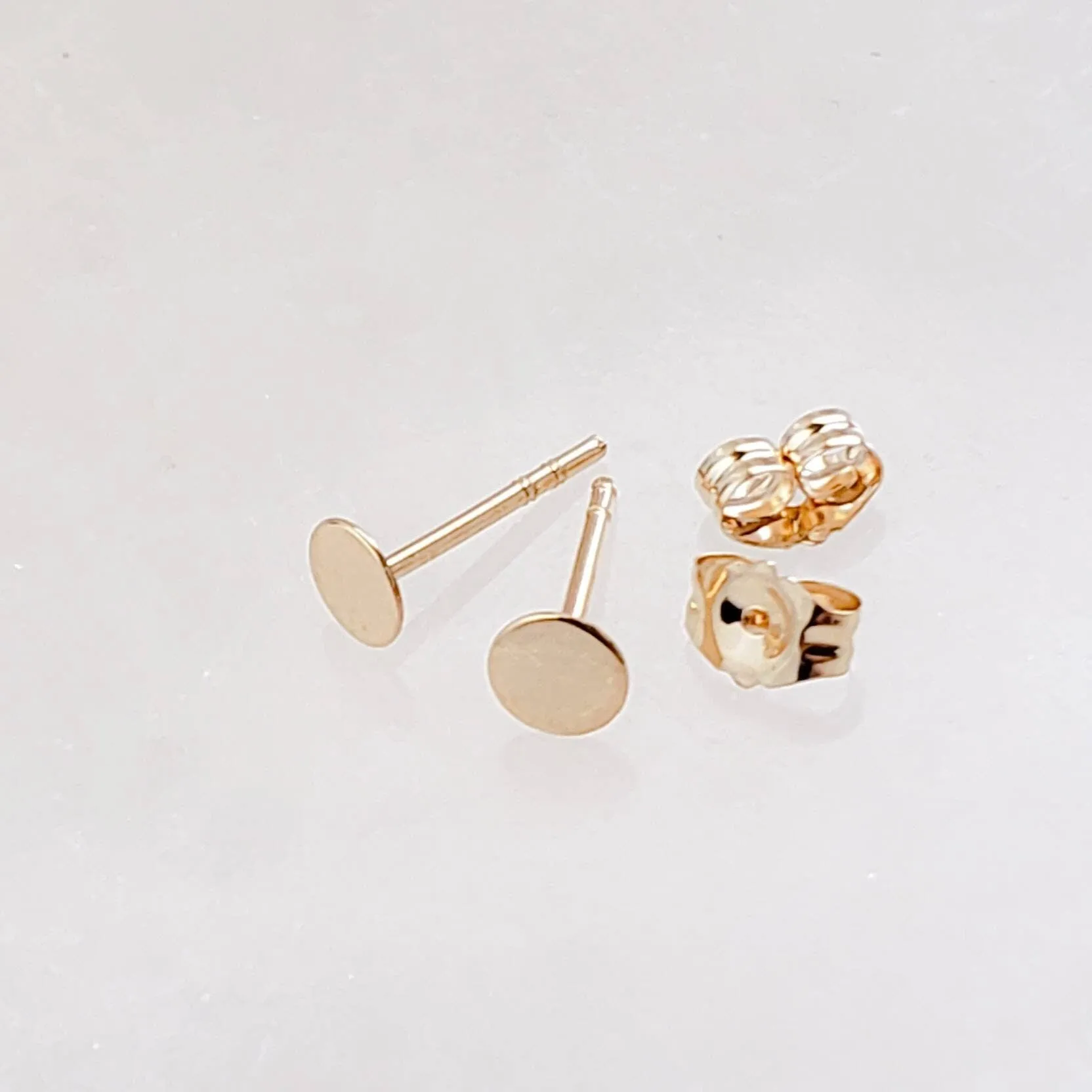 14K Gold Disc Studs