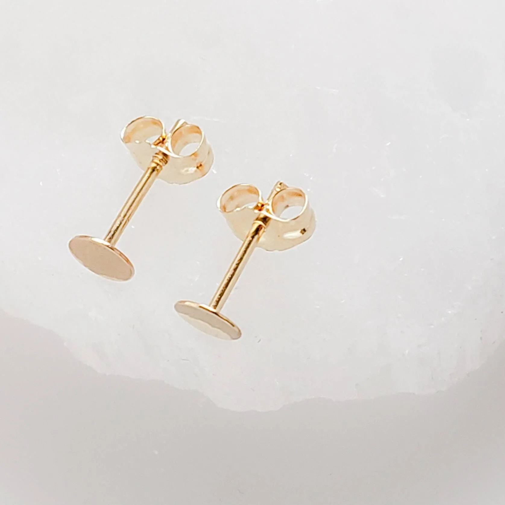 14K Gold Disc Studs