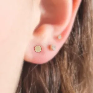 14K Gold Disc Studs