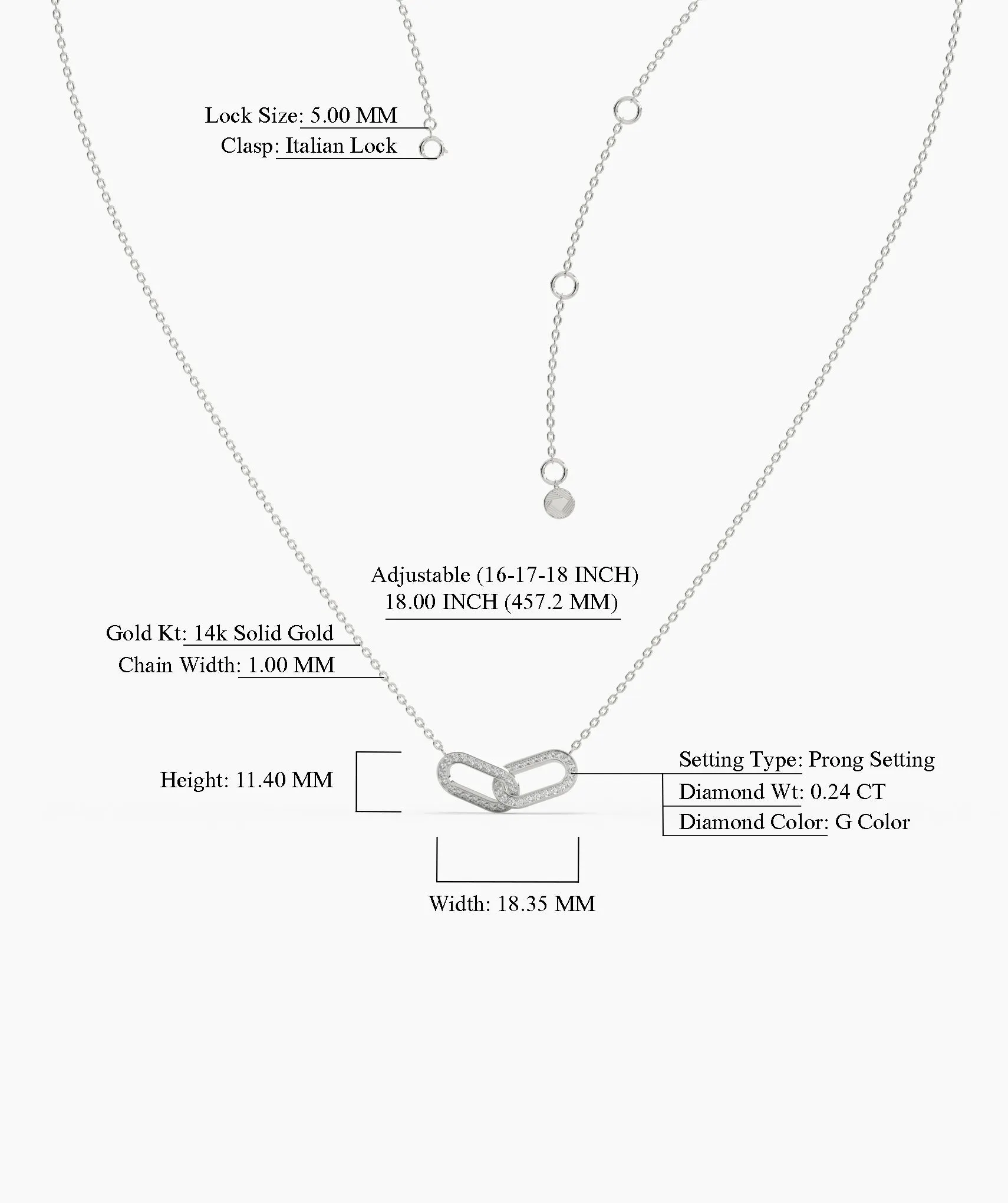14K Gold Double Link Necklace