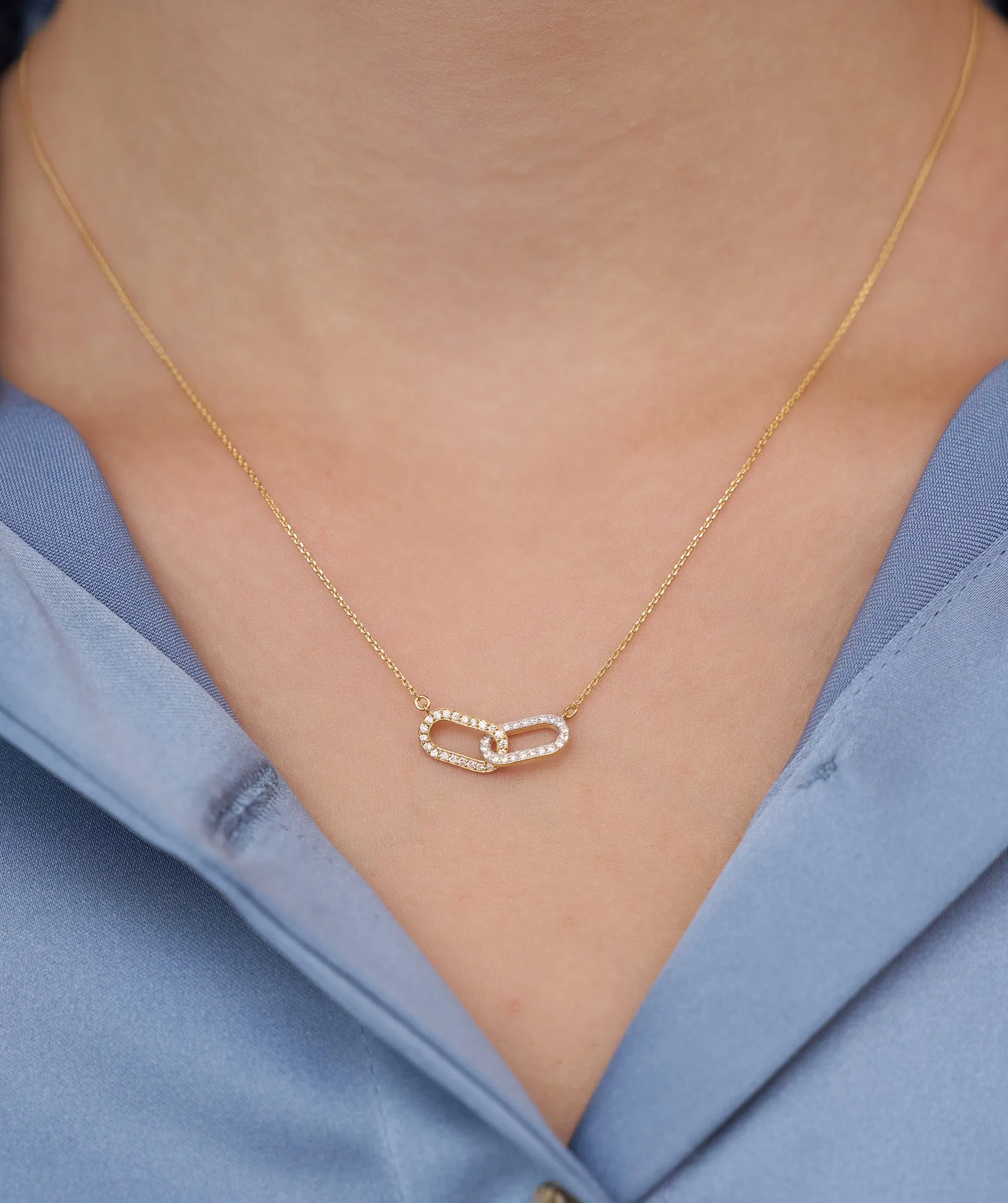 14K Gold Double Link Necklace