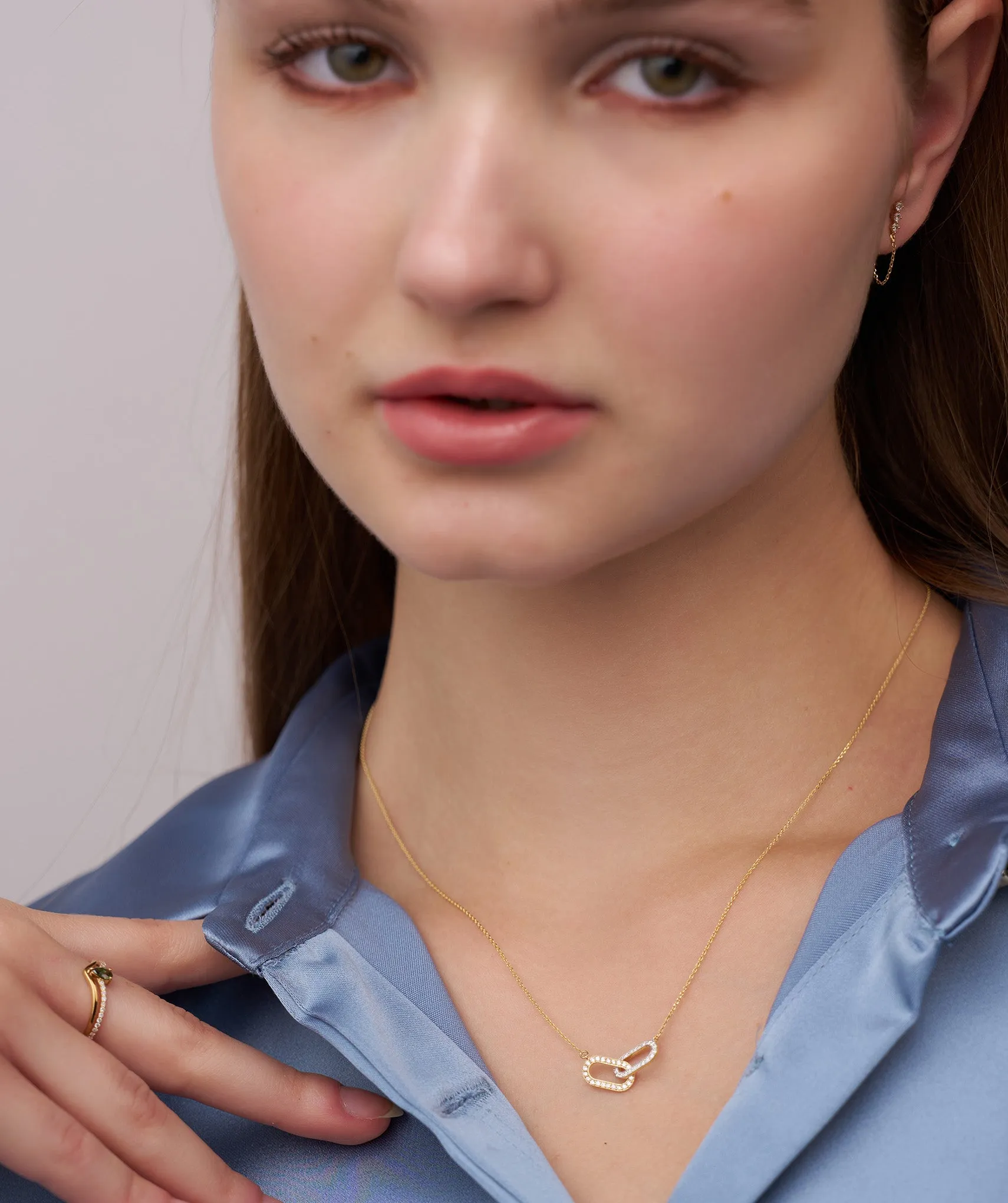 14K Gold Double Link Necklace