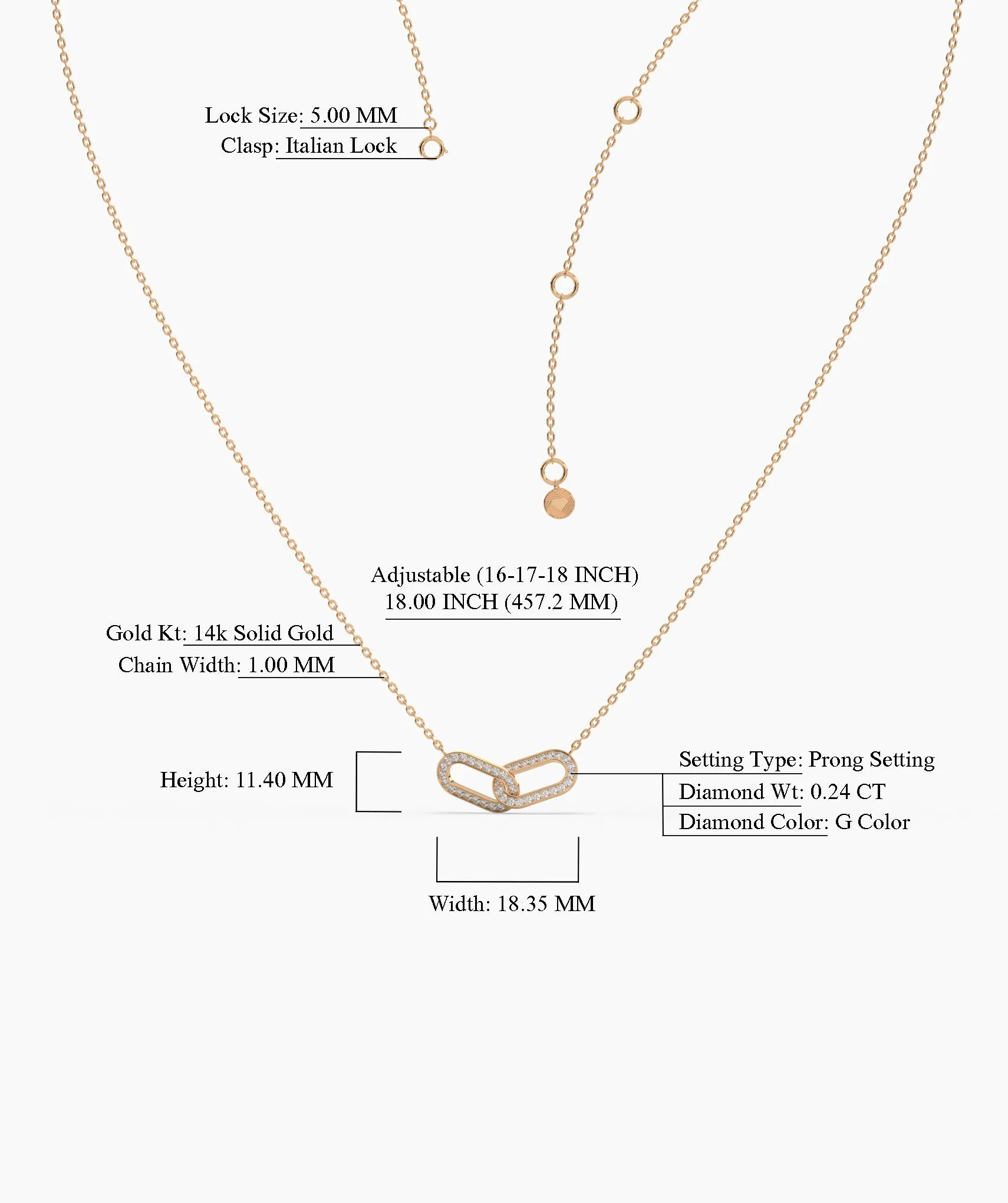 14K Gold Double Link Necklace