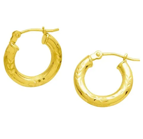 14K Gold Mini Hoop - 15MM