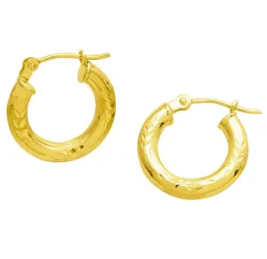 14K Gold Mini Hoop - 15MM