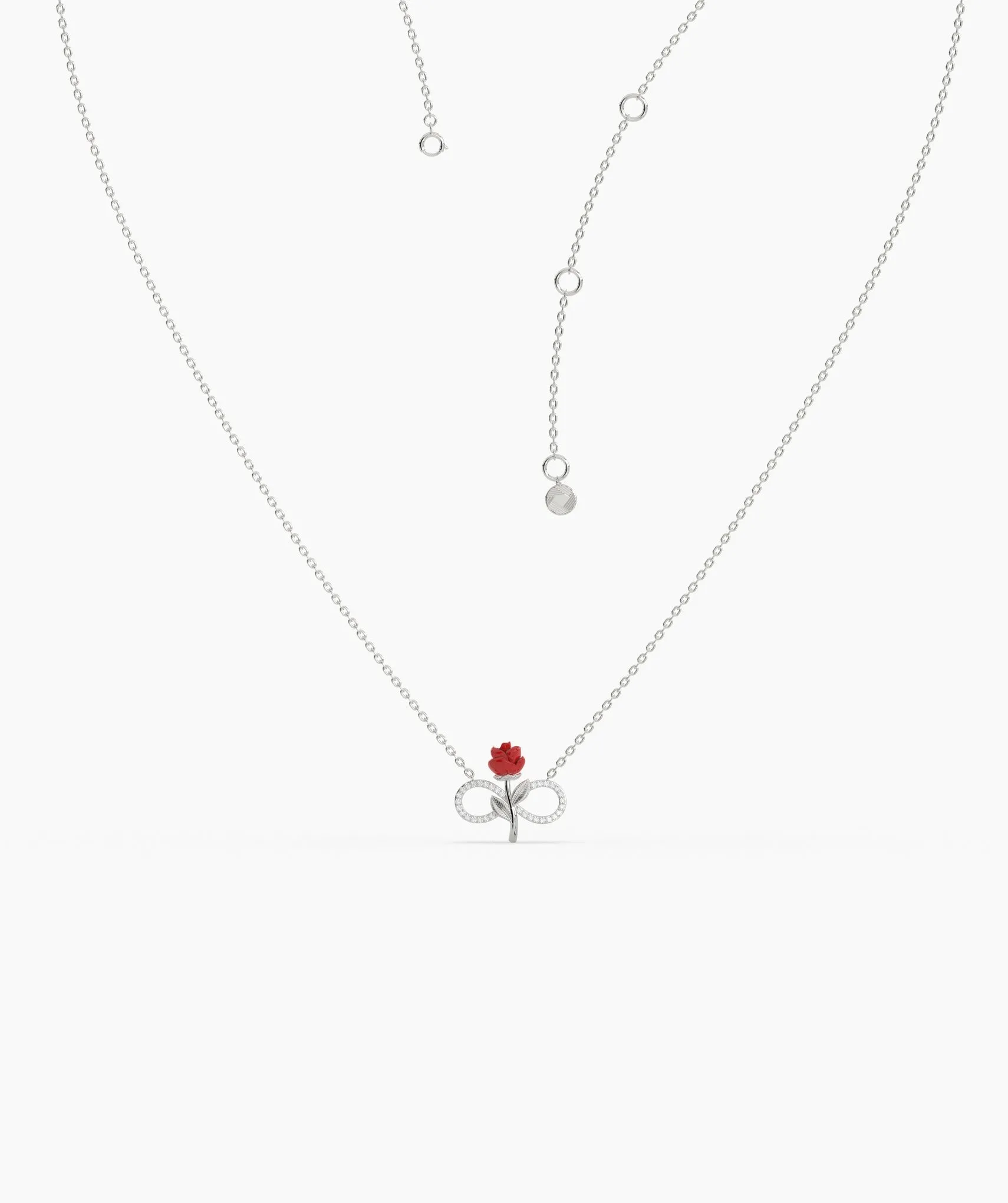 14K Gold Rose Infinity Necklace