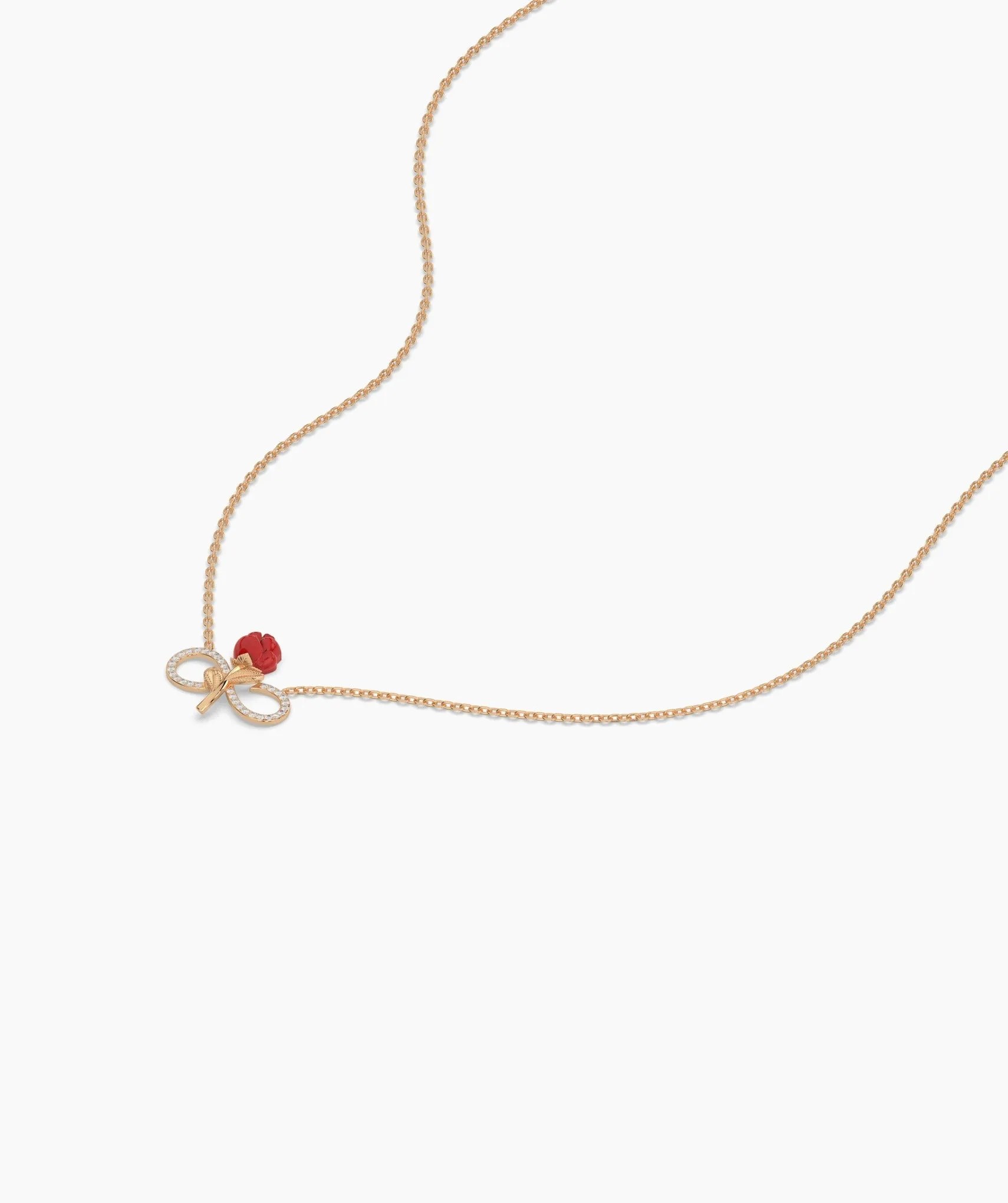 14K Gold Rose Infinity Necklace