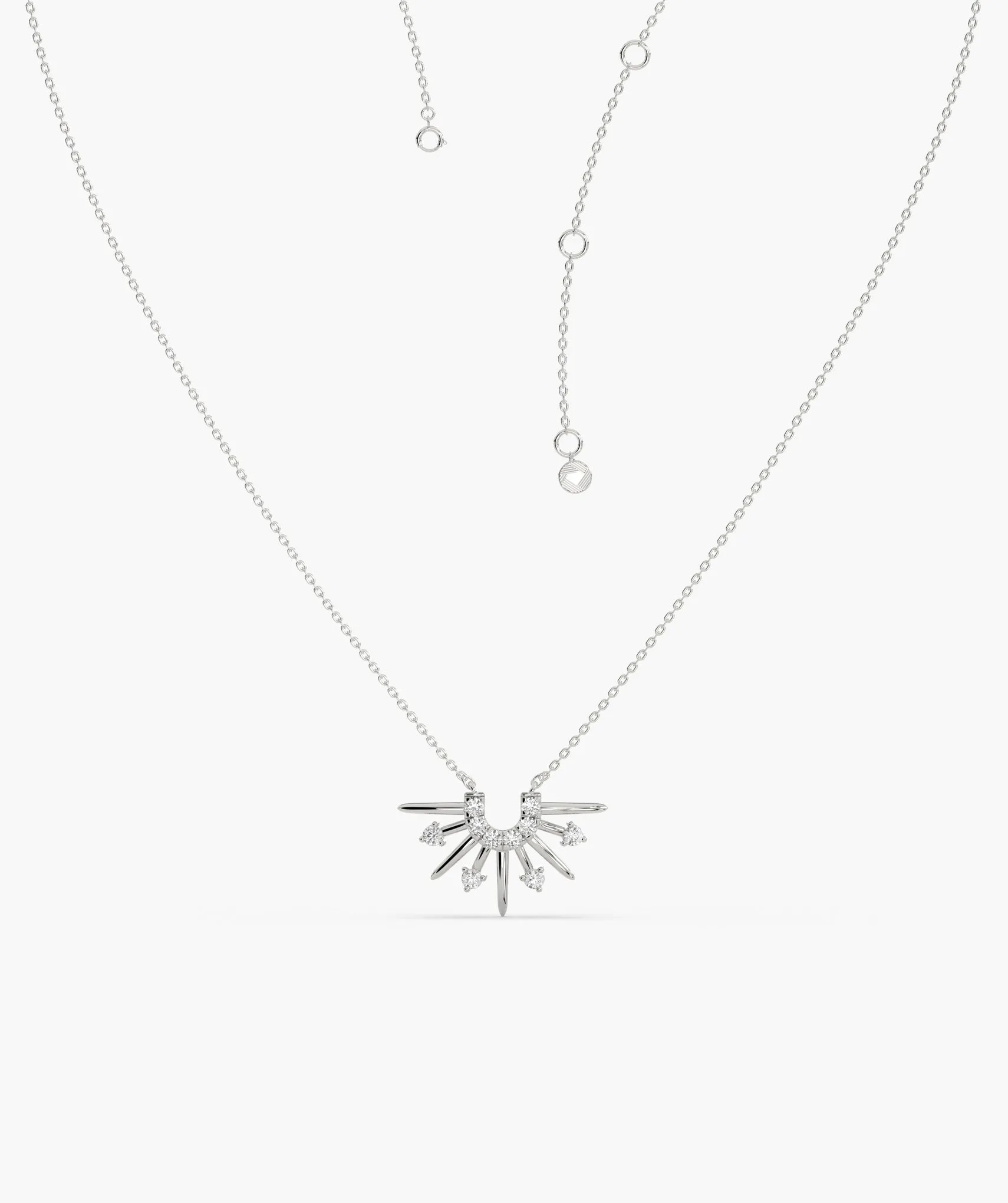 14K Gold Sunburst Diamond Necklace