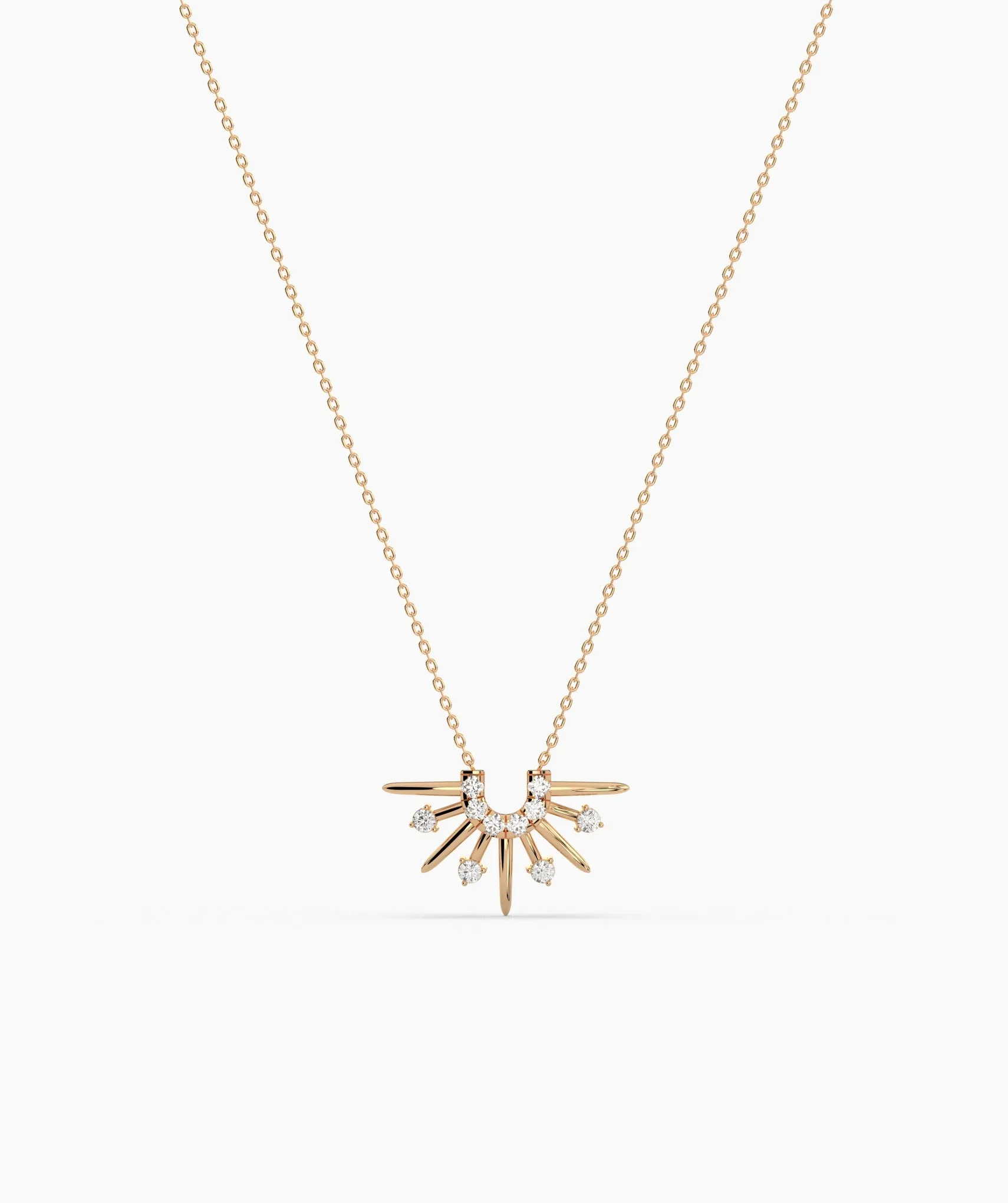 14K Gold Sunburst Diamond Necklace