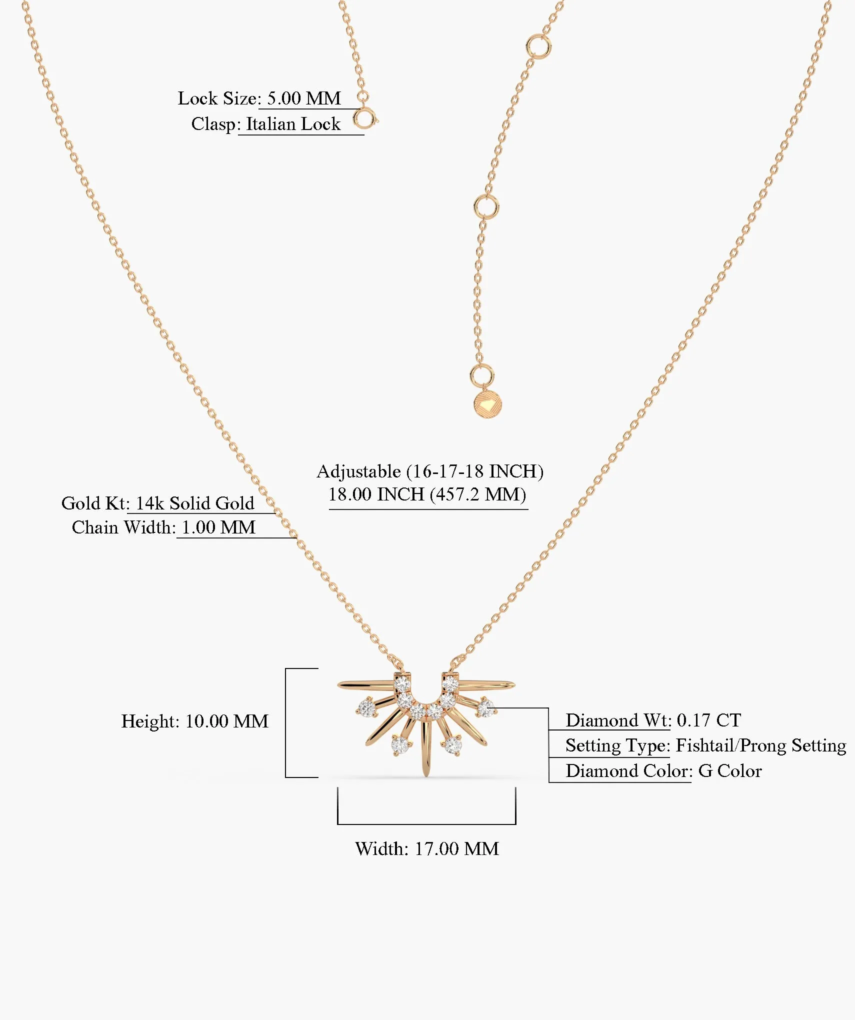 14K Gold Sunburst Diamond Necklace