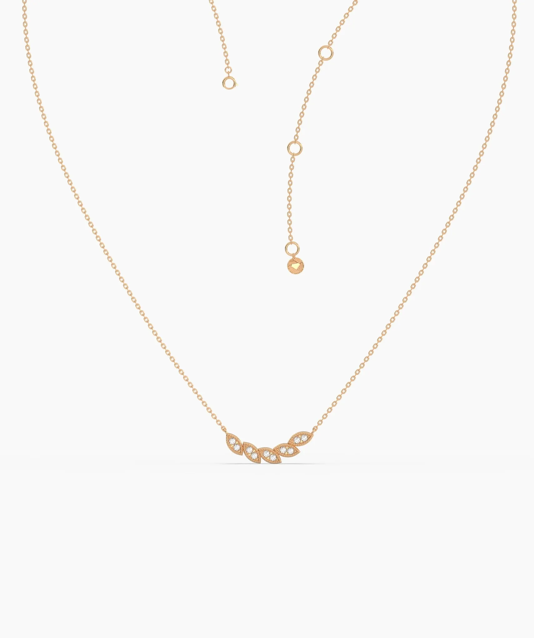 14K Gold Trendy Floral Necklace