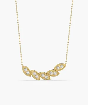 14K Gold Trendy Floral Necklace