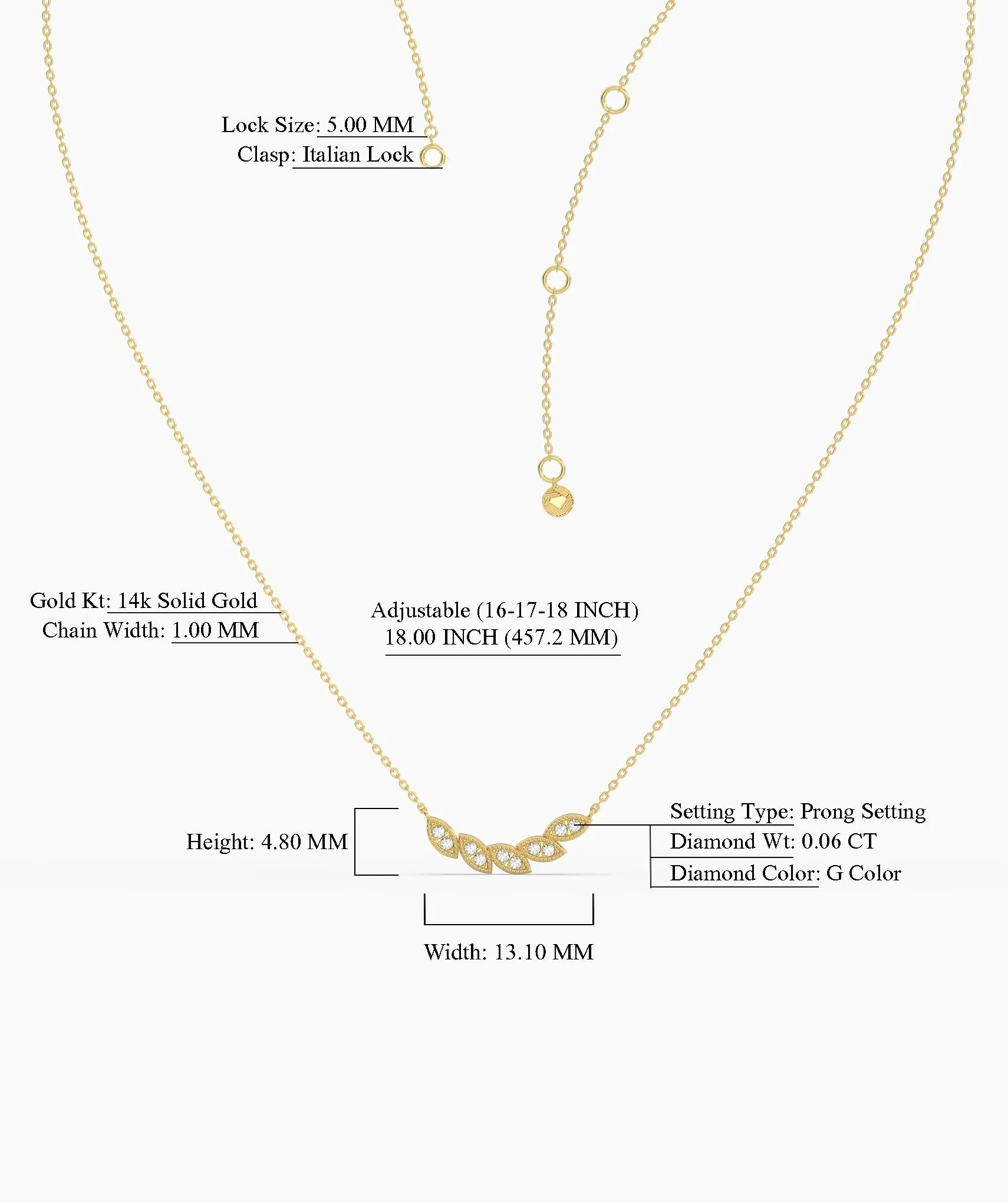 14K Gold Trendy Floral Necklace