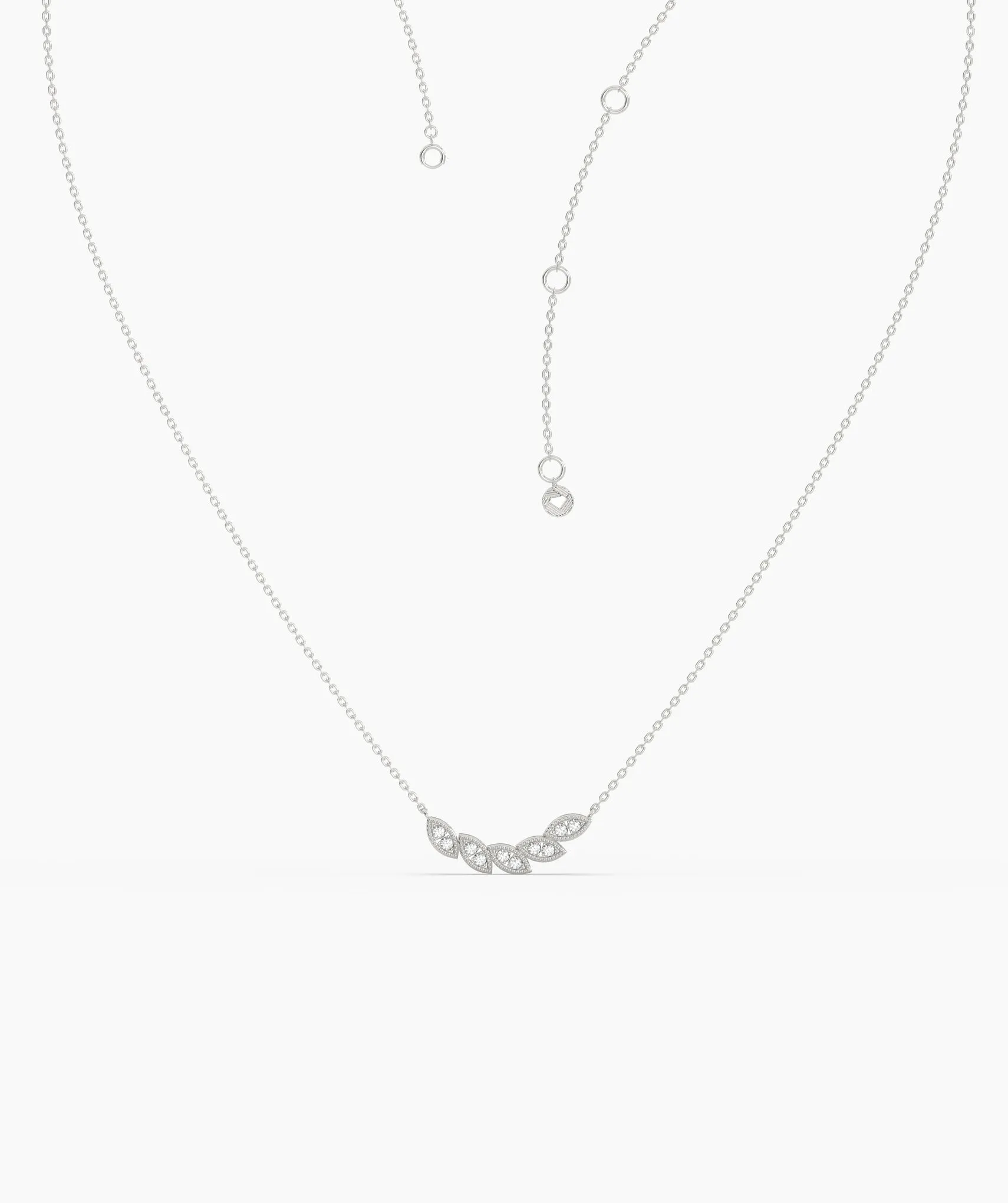 14K Gold Trendy Floral Necklace