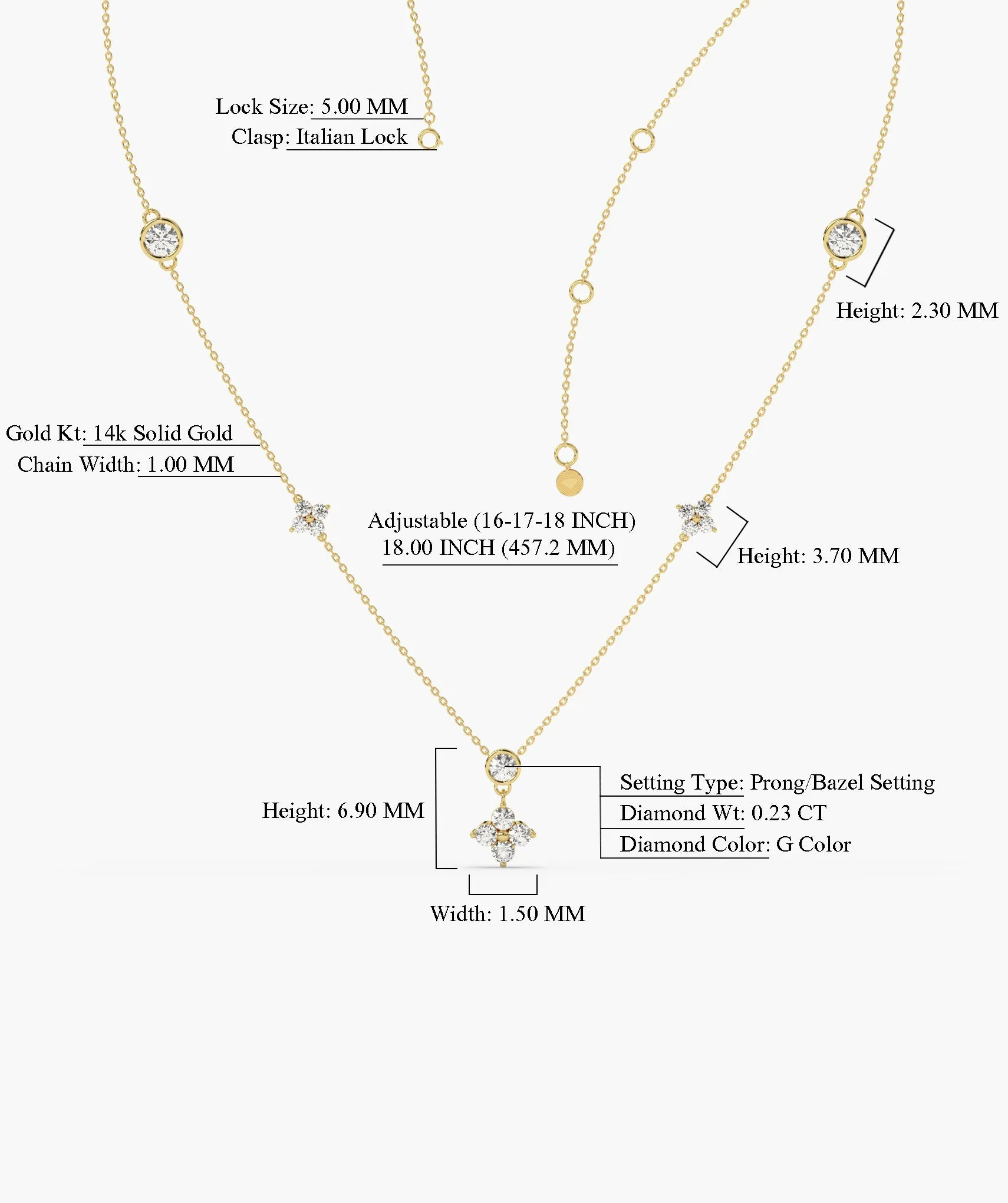 14K Gold Twinkling Starlight Necklace
