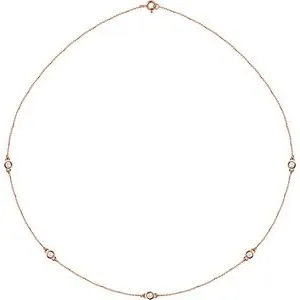 14K Rose 1/2 CTW Lab-Grown Diamond 5-Station 18" Necklace