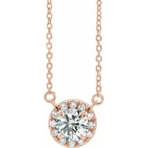 14K Rose 1/2 CTW Lab-Grown Diamond French-Set 16-18" Necklace