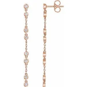 14K Rose 1/3 CTW Diamond Chain Earrings