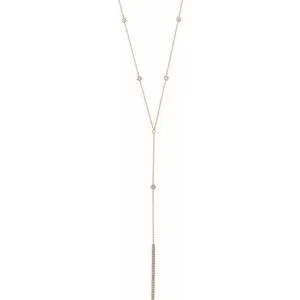 14K Rose 1/3 CTW Diamond "Y" 15-17" Necklace