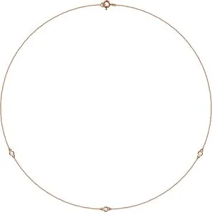 14K Rose 1/5 CTW Lab-Grown Diamond 3-Station 18" Necklace