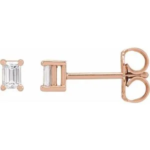 14K Rose 1/8 CTW Natural Diamond Stud Earrings