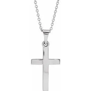 14K Rose Cross 18" Necklace