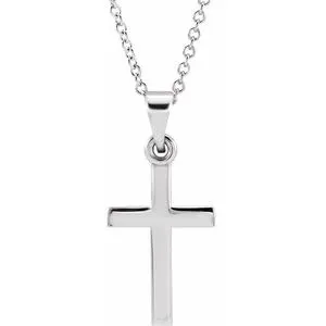 14K Rose Cross 18" Necklace