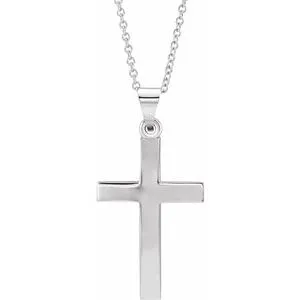 14K Rose Cross 18" Necklace