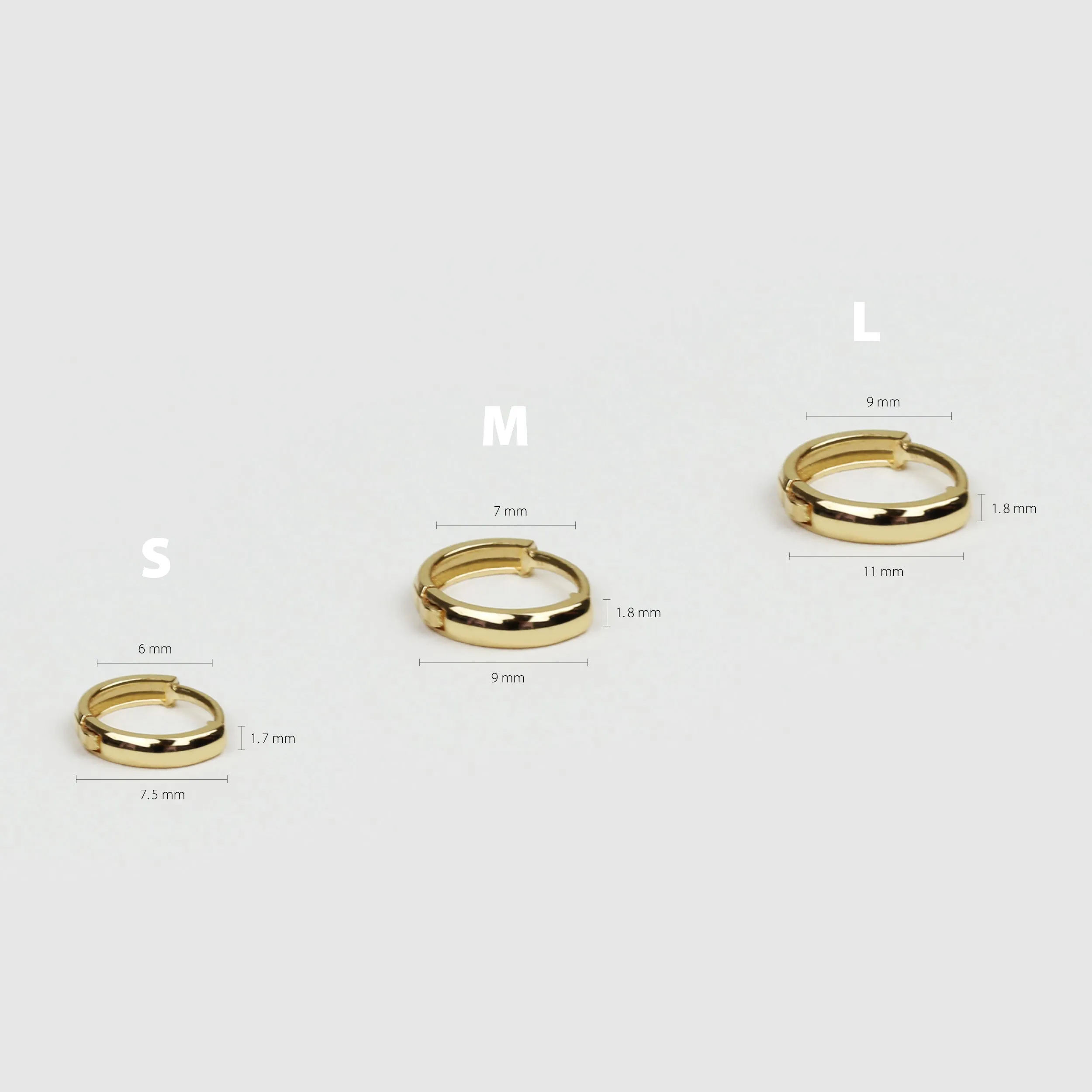14k Solid Gold Hoop Earring