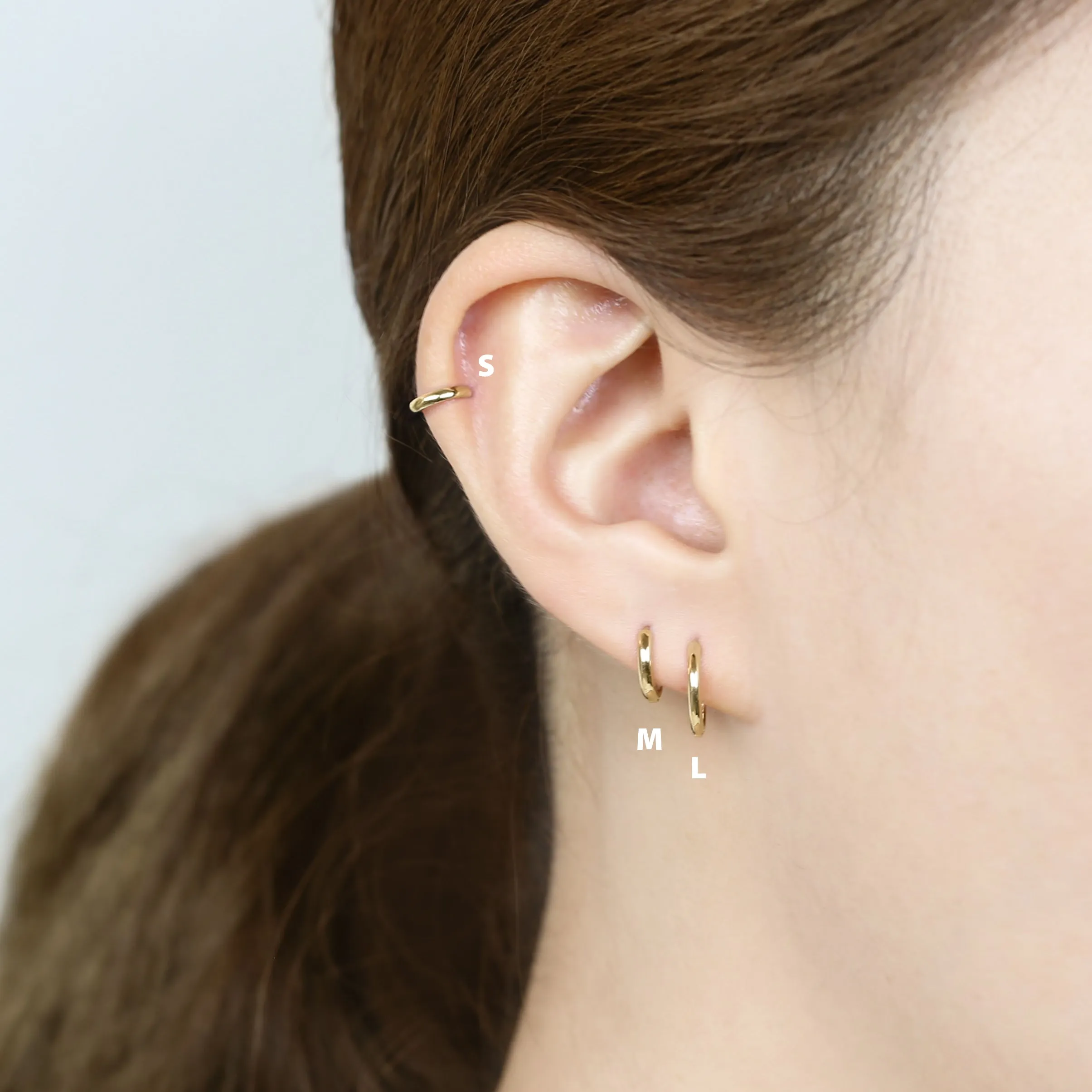 14k Solid Gold Hoop Earring