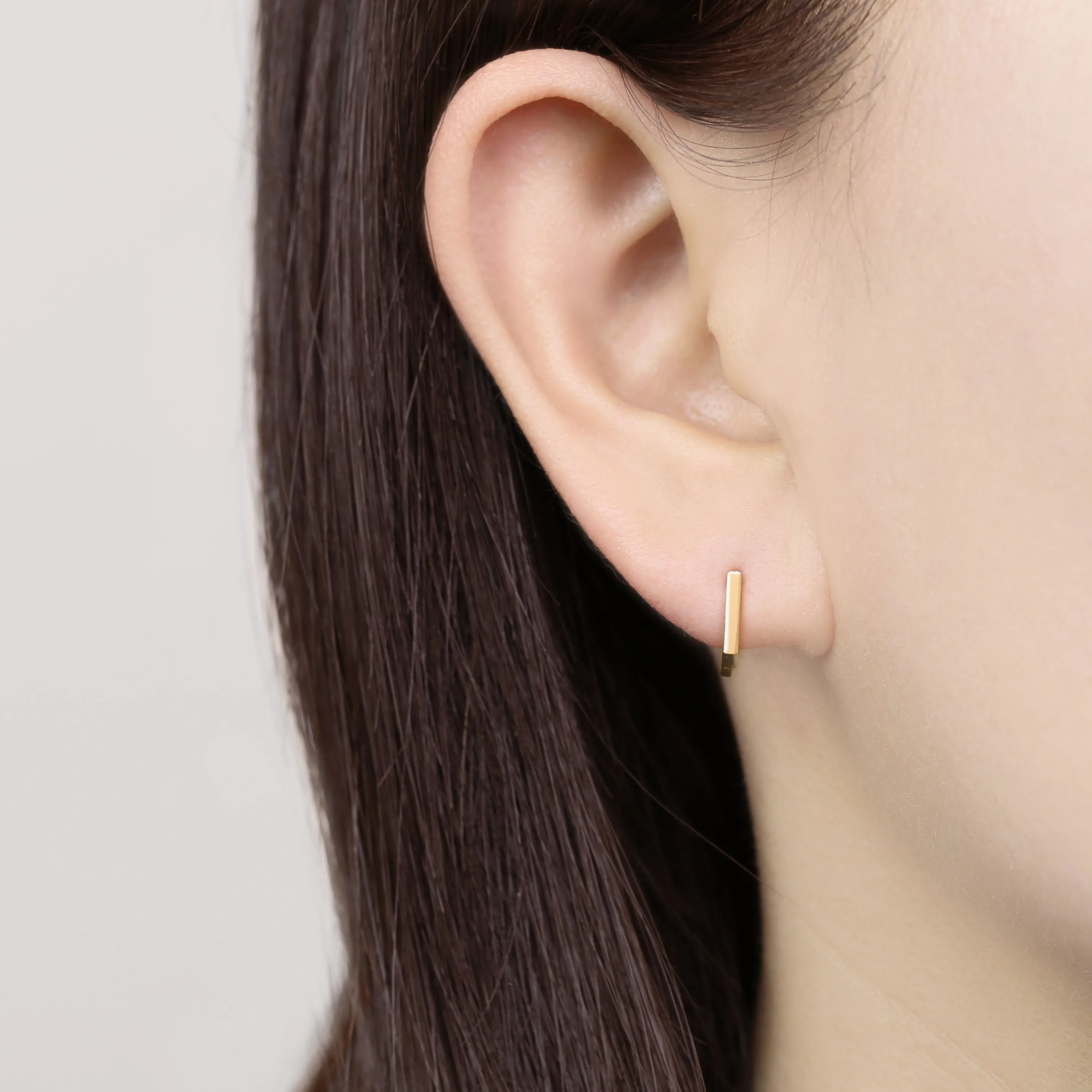 14k Solid Gold Small Square Hoop Earring