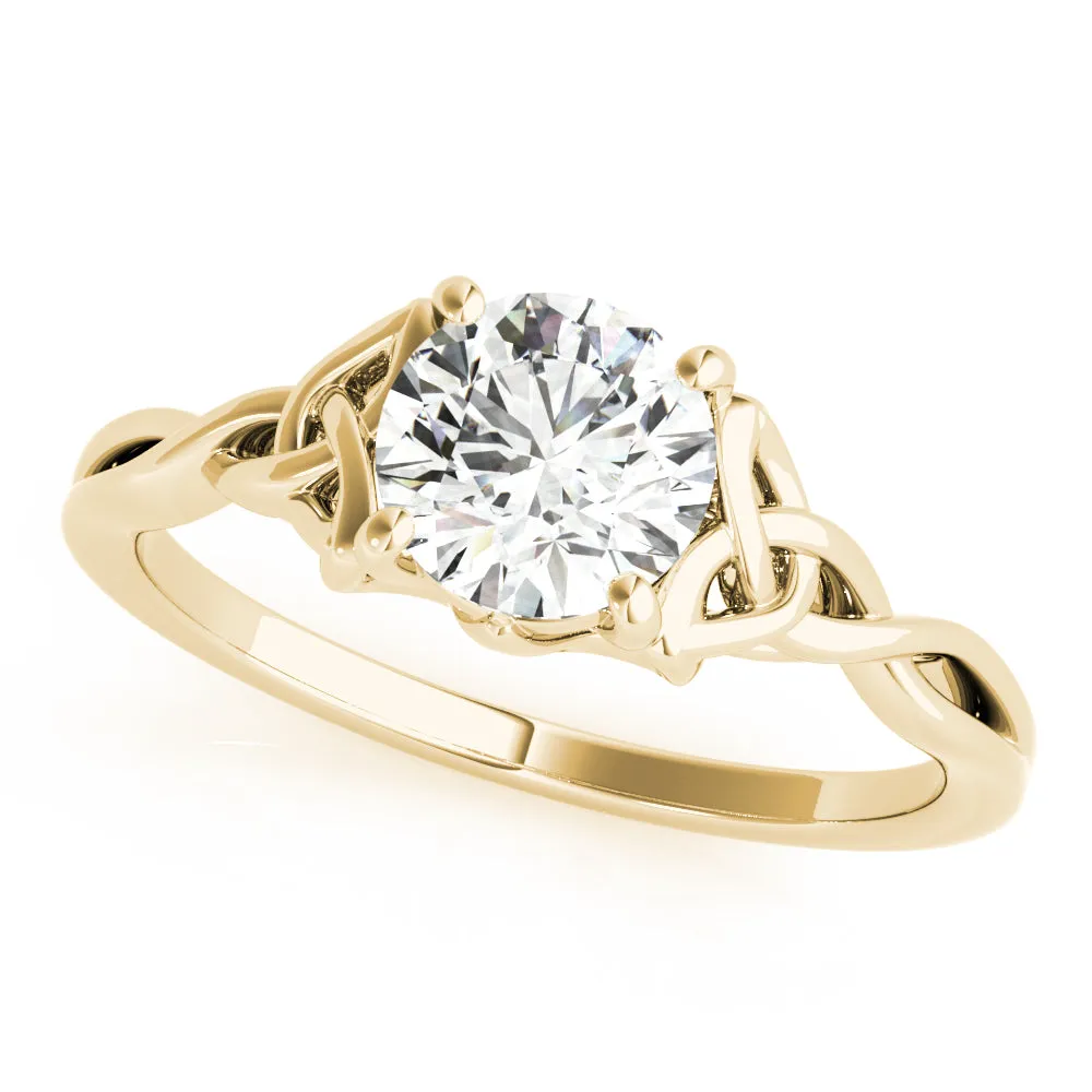 14K Solitaire Rope Twist Engagement Ring