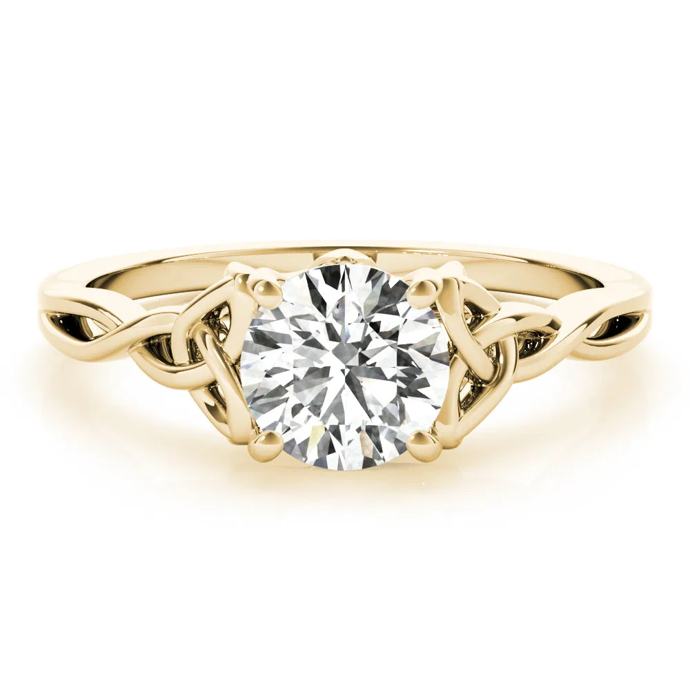 14K Solitaire Rope Twist Engagement Ring