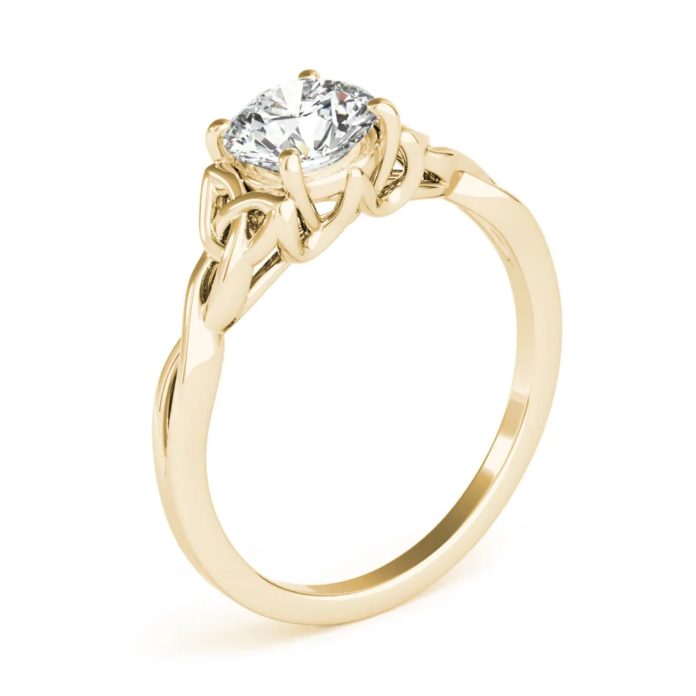 14K Solitaire Rope Twist Engagement Ring