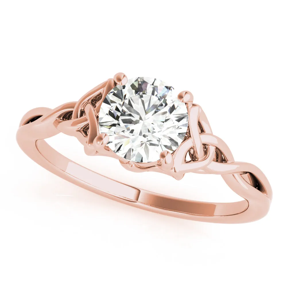 14K Solitaire Rope Twist Engagement Ring